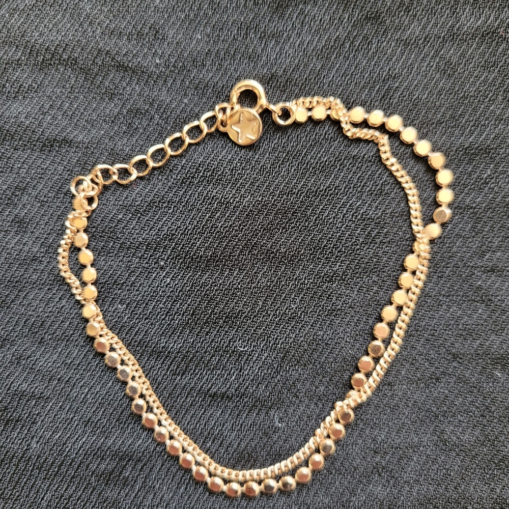Jane Street New York .925 Sterling Silver Rose Gold. Double Strand Bracelet. NIB